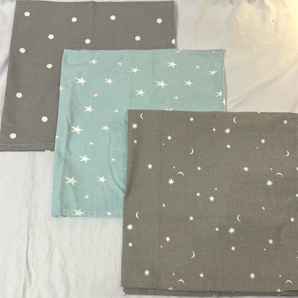 🐥 RISE Little Earthling - NWOT - set of 3 flannel baby receiving blankets.